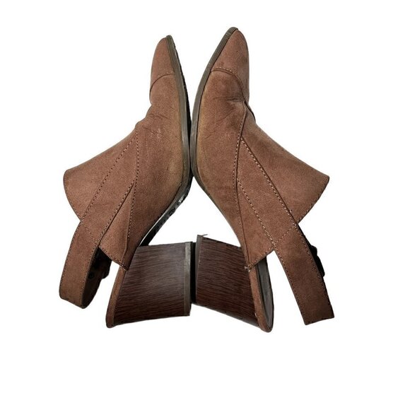 Qupid Nava Women's Slingback Pointed Toe Western Mules Brown Mocha Mauve Size 8 - Picture 9 of 16